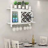 Bottle Glass Hold Wall-Mounted Wood Wine Rack Shelf Storage Bar Home Restaurant