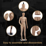 185CM Male Mannequin Full Body Manikin Display Stand Model Dress Form Adjustable