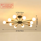 Semi Flush Mount Ceiling Light,10-Light E27 Base Modern Black Sputnik Chandelier,Industrial Ceiling Lamp Fixture for Kitchen Farmhouse Living Room Dining Room