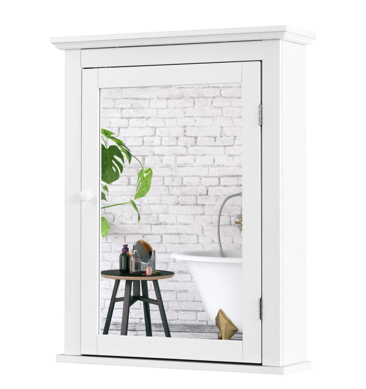 Bathroom Mirror Cabinet Wall Mounted Vanity Medicine Storage 56 x 69cm