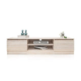 TV Stand Entertainment Unit 2 Doors Wooden Storage Cabinet Furniture - Oak