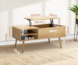 Coffee Table Lift Up Top Modern Tables Hidden Book Storage Shelf Wood