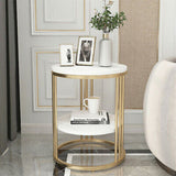 Luxury Marble Sofa Side Table Corner Coffee Table End Bedside Table Nightstand