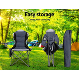 2X Folding Camping Chairs Arm Chair Portable Outdoor Beach Fishing BBQ