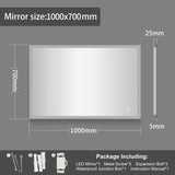 LED Bathroom Lighted Mirror Dimmable Frameless Vanity Makeup Touch Bluetooth