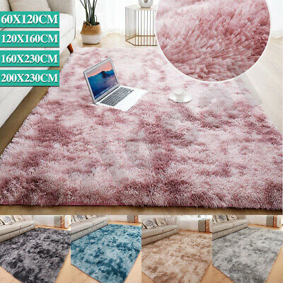 Soft Large Plush Floor Carpet Fluffy Area Rug Pad Mat Shaggy Bedroom Living Room