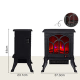 Electric Fireplace Heater Fan Stove PTC Ceramic Log Flame Effect Mantel Timer