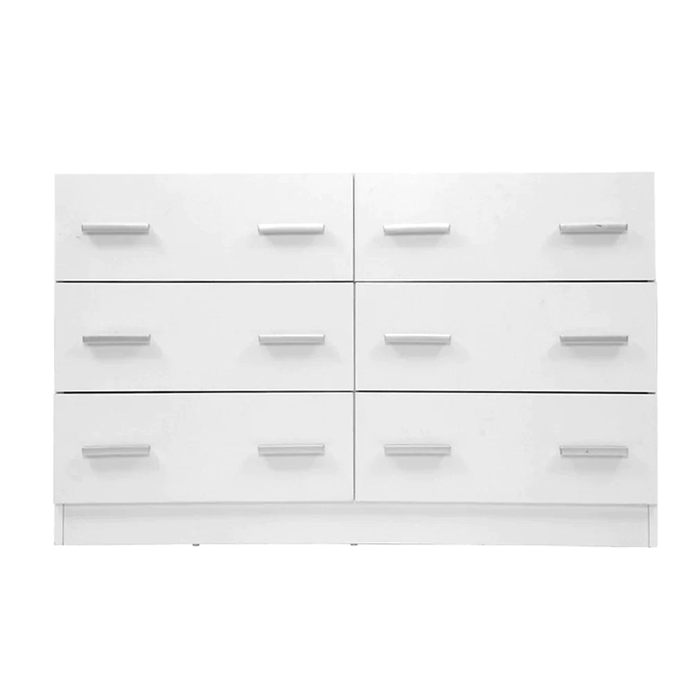 6 Chest of Drawers Lowboy Dresser Storage Cabinet White