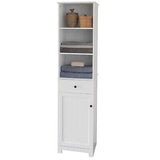 White Tall Cabinet with Shelves Bathroom Cabinet Tall Cupboard