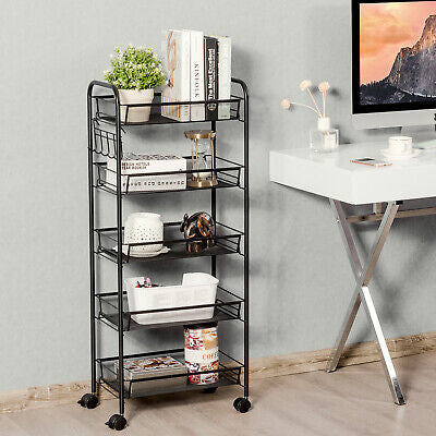 Kitchen Trolley Storage Rack Utility Cart Rolling Serving Island Shelf