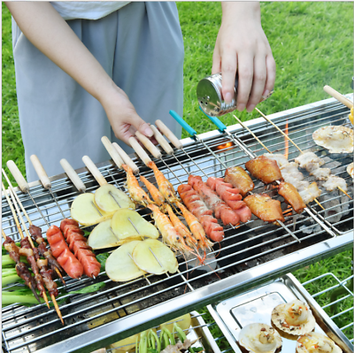 Outdoor folding stainless steel bbq barbecue grill stove charcoal picnic camping