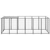 Steel Outdoor Kennel With Roof Dog Puppy Garden Play Pen Enclosure Lockable Cage