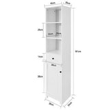 White Tall Cabinet with Shelves Bathroom Cabinet Tall Cupboard