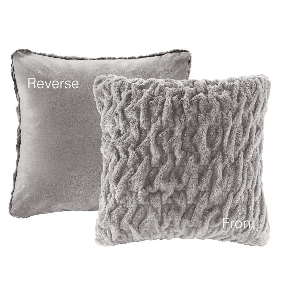 Comfort Spaces Ruched Faux Fur Plush 3 Piece Throw Blanket Set