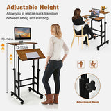 Standing Desk Mobile 2-Tier Adjustable Laptop Computer Table Sit Stand