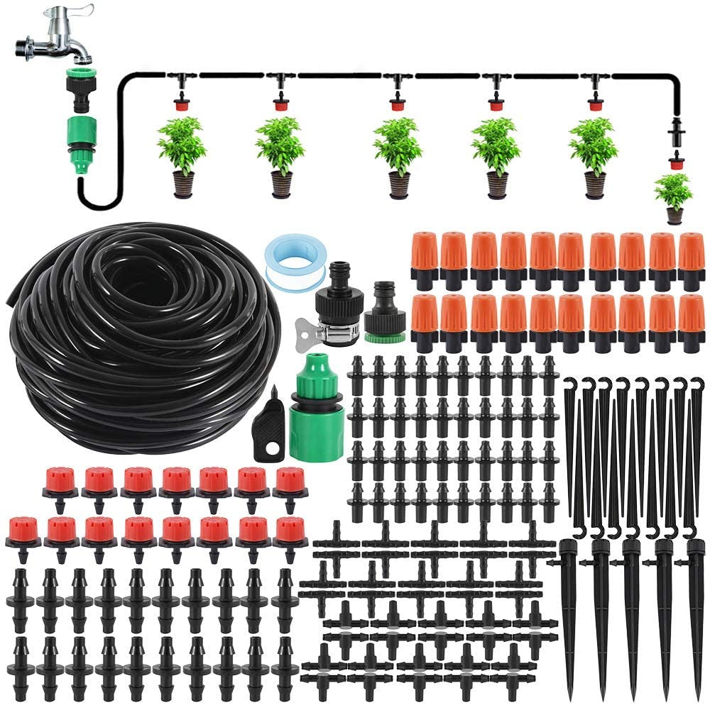 Irrigation Drip Kit,25M Kit Drip Irrigation System Garden Automatic Irrigation Micro Flow Drip Plant