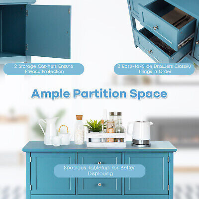 Buffet Sideboard Cabinet Kitchen Cupboard Storage Shelf Hall Entry Side Table