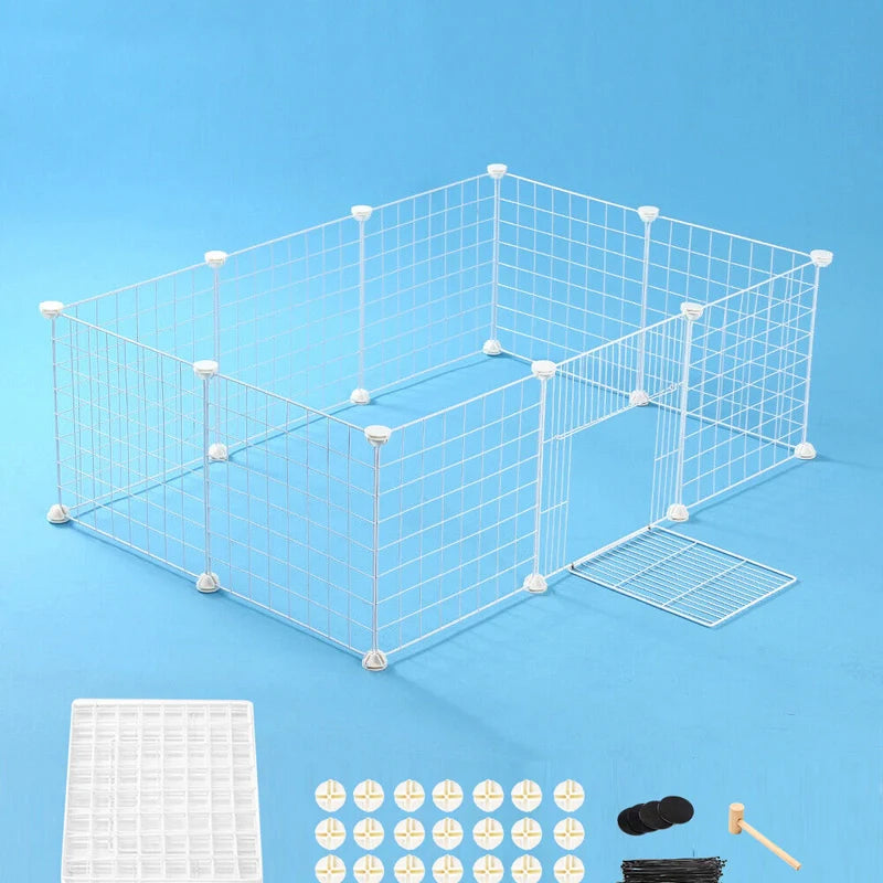 10 Panel Pet Dog Playpen Puppy Exercise Cage Enclosure Fence Metal Play Pen White