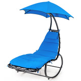 Hammock Chair Swing Lounger Chaise Outdoor Daybed w/ Pillow Canopy Stand Cushion