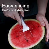 2in1 Stainless Steel Watermelon Slicer Cutter Dual Head Fruit Cutting Forks Tool