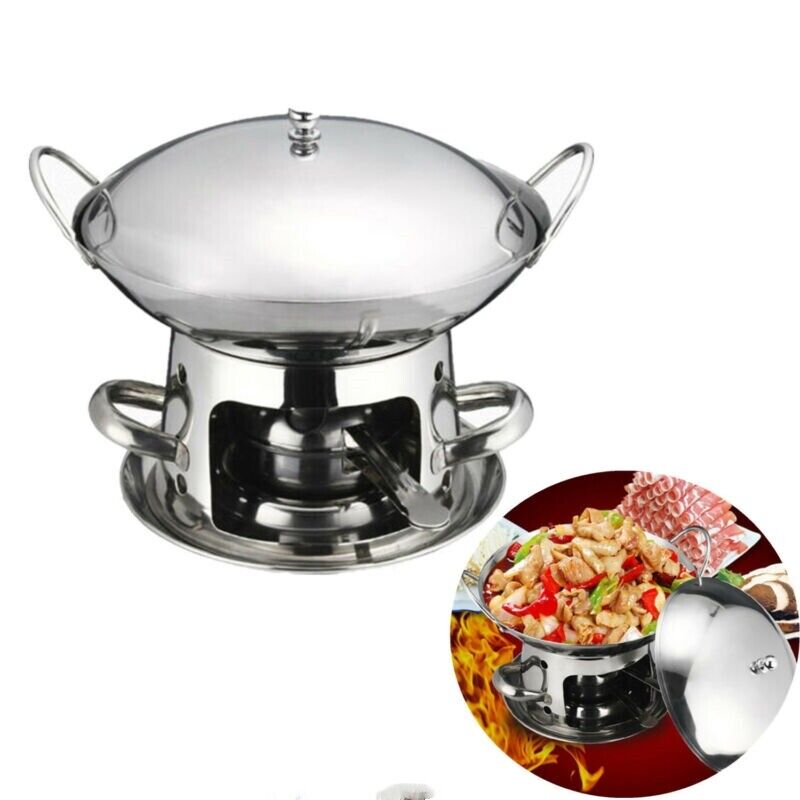 2X Chafing Dish Stainless Steel Buffet Hotpot Food Heater Warmer With Round Lid