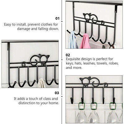 7 Hooks Clothes Storage Towel Coat Bag Hanging Rack Over The Door Hook Hanger