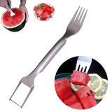 2in1 Stainless Steel Watermelon Slicer Cutter Dual Head Fruit Cutting Forks Tool