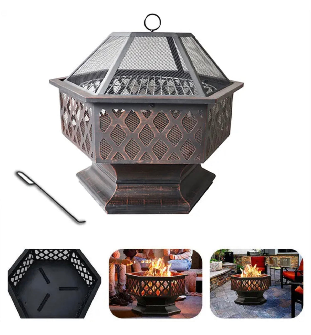 70CM Fire Pit Charcoal BBQ Grill Outdoor Fireplace Portable Patio Firepit Brazie