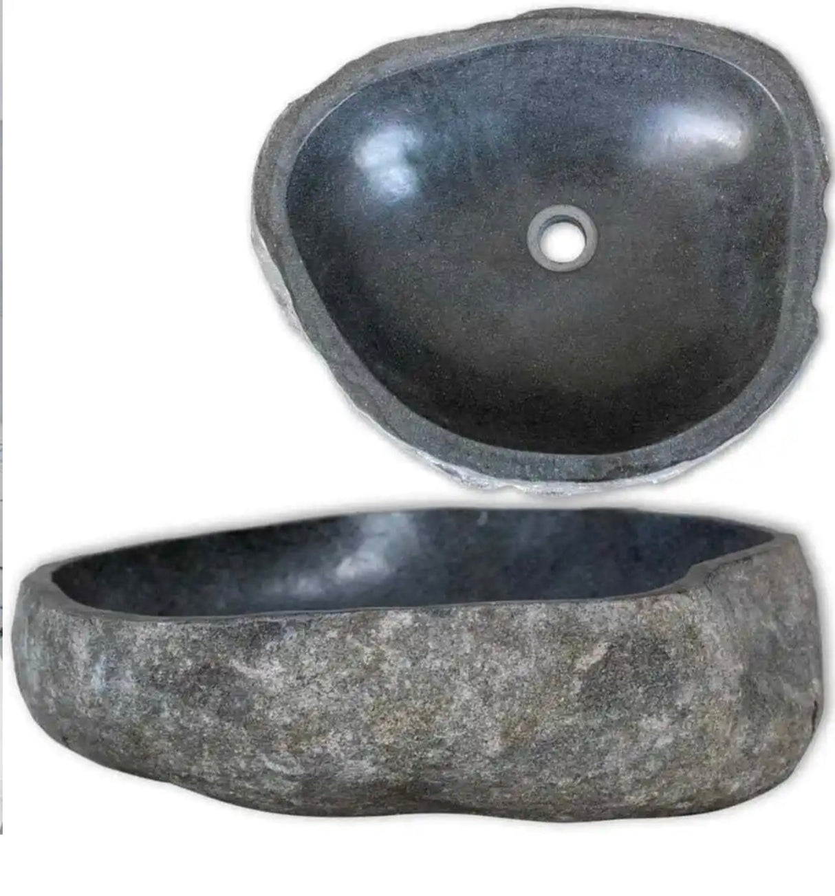 Basin Natural River Stone Oval Bathroom Sink Washroom Bowl Vanity Multi Sizes