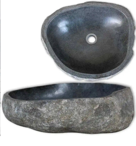 Basin Natural River Stone Oval Bathroom Sink Washroom Bowl Vanity Multi Sizes