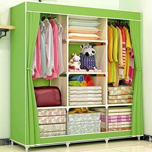 Portable Clothes Closet Canvas Wardrobe Storage Organiser Kids Rack Garment