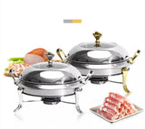 Commercial Chafing Dish Stainless Steel Round Buffet Warmer Alcohol Stove