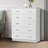 Tallboy 6 Chest of Drawers Dresser Table Storage Cabinet Bedroom White