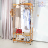 Strong Wooden Clothes Rack With Wheels