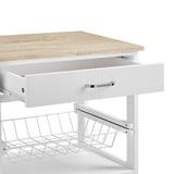 Modern Kitchen Island Storage Trolley Portable Table Workbench Cart