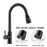 Kitchen Mixer Tap Pull Out Black Sink Laundry Faucet Brass 2-Mode Spray Swivel