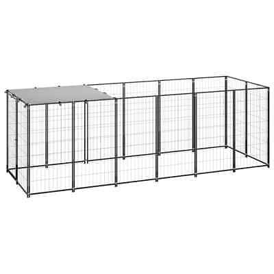 Steel Outdoor Kennel With Roof Dog Puppy Garden Play Pen Enclosure Lockable Cage