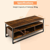 Industrial Coffee Table with Storage for Living Room Rustic Brown