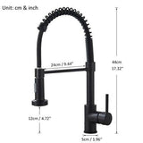 Kitchen Sink Tap 360°Swivel Spout Pull Out Spray Mixer Tap Black Faucet