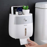 Toilet Paper Double Roll Holder Tissue Bathroom Storage Hook Shelf Wall Mounted