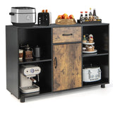 Industrial Buffet Sideboard Kitchen Cupboard w/4 Open Cubbies Console Table File Cabinet