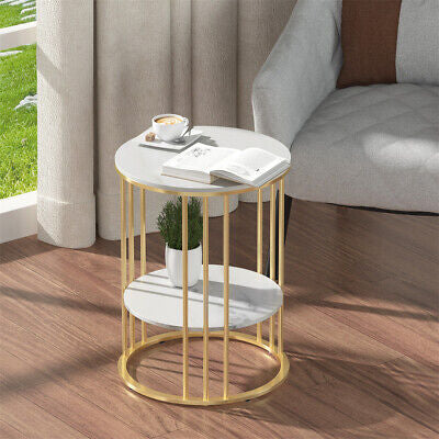 Premium Marble Sofa Side Table Corner Coffee Table End Table Bedside Table Gold