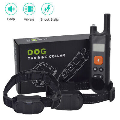 Waterproof Electric Pet Dog Training E-Collar Anti-Bark Obedience Remote 2 Dogs