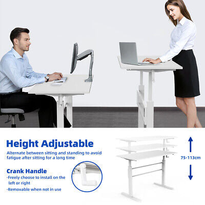 Standing Desk  Adjustable Height Sit Stand Desk Laptop PC Table 120x60cm