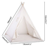 Large Teepee Tent Wigwam with Mat Boys Girls Pretend Play Tent Wood Frame