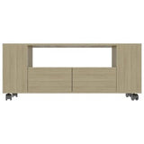 TV Entertainment Unit Stand Media Console Cabinet With Wheels Display Table