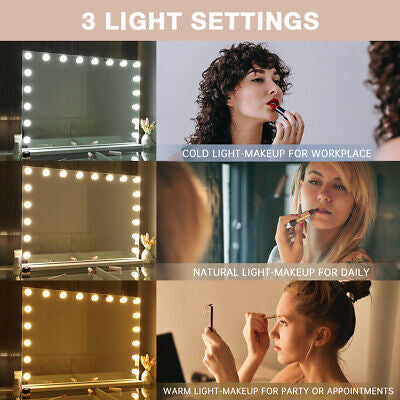 Bluetooth Hollywood Mirror Large Vanity Makeup Mirror with Lights Wall