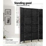 8 Panel Room Divider Screen Privacy Timber Foldable Dividers Stand Black