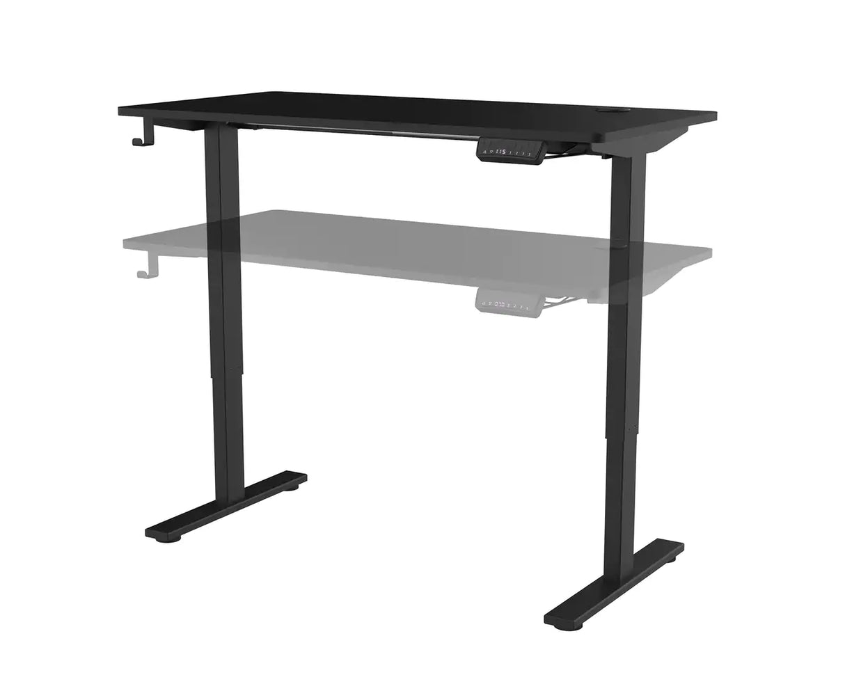 Electric Standing Desk Motorised Sit Stand Desk Ergonomic Stand Up Desk with 120 x 60cm Splice Board Black Matte Frame/Black Matte Table Top