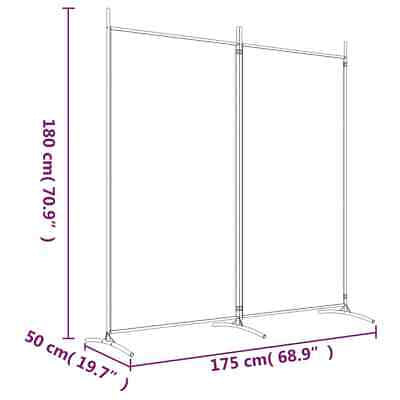 2-Panel Room Divider Anthracite 175x180 cm Fabric